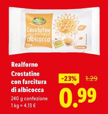 Realforno Crostatine con farcitura di albicocca