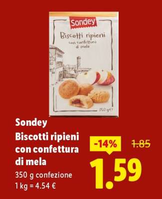 Sondey Biscotti ripieni con confettura di mela