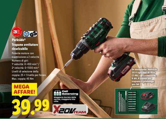 PARKSIDE Trapano avvitatore ricaricabile