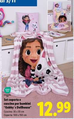 Set coperta e cuscino per bambini 'Gabby’s Dollhouse'