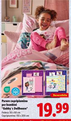 Parure copripiumino per bambini “Gabby’s Dollhouse”