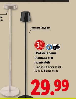 LIVARNO home Piantana LED ricaricabile