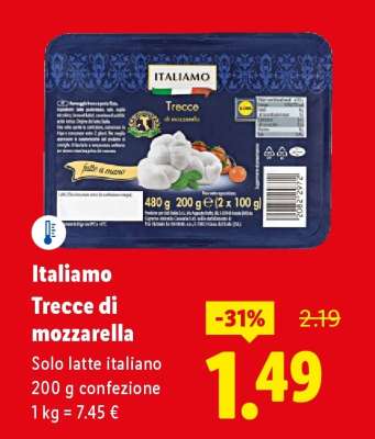 Italiano Trecce di mozzarella