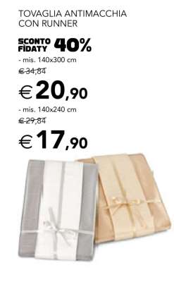 TOVAGLIA ANTIMACCHIA CON RUNNER