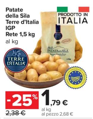 Patate della Sila Terre d’Italia IGP