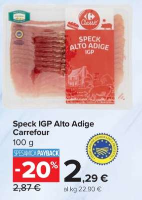 Speck IGP Alto Adige Carrefour
