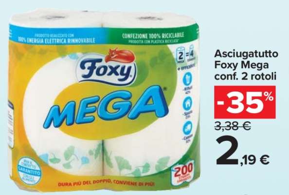 Asciugatutto Foxy Mega Conf. 2 Rotoli