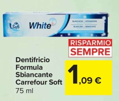 Dentifricio Formula Sbiancante Carrefour Soft