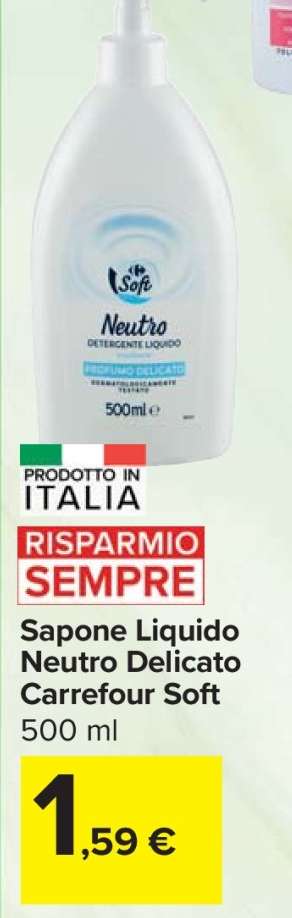 Sapone Liquido Neutro Delicato Carrefour Soft