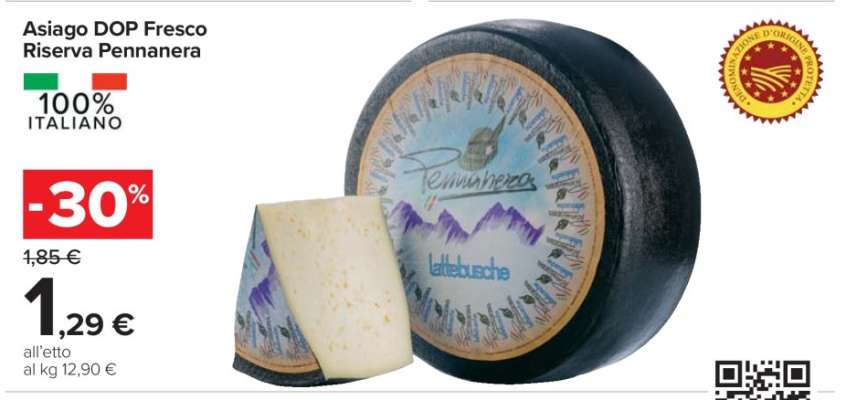 Asiago DOP Fresco Riserva Pennanera
