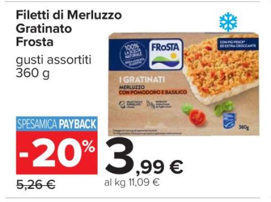 Filetti di Merluzzo Gratinato Frosta