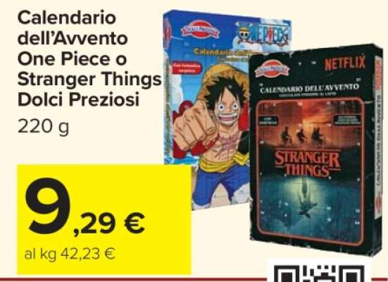 Calendario dell'Avvento One Piece o Stranger Things Dolci Preziosi