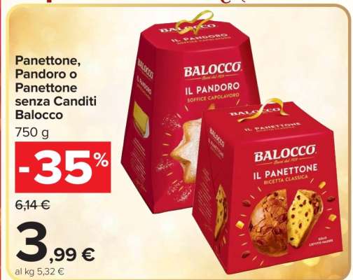 Panettone, Pandoro o Panettone senza Canditi Balocco