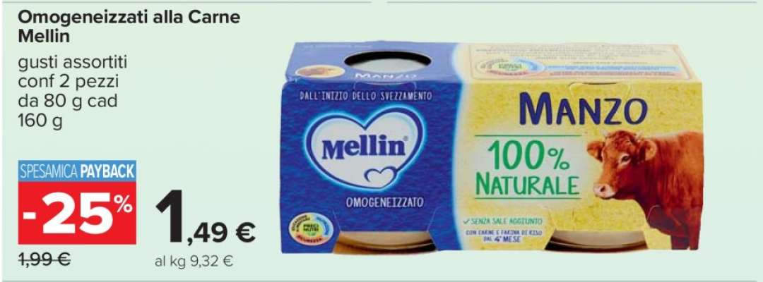 OMOGENEIZZATI ALLA CARNE MELLIN