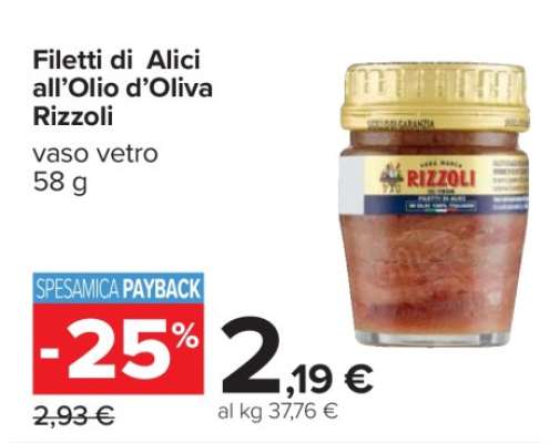 Filetti di Alici all’Olio d’Oliva Rizzoli