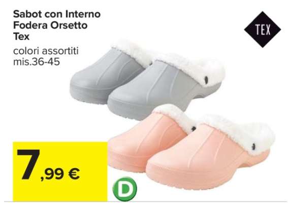 Sabot con Interno Fodera Orsetto