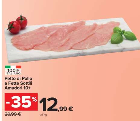 Petto di Pollo a Fette Sottili Amadori 10+