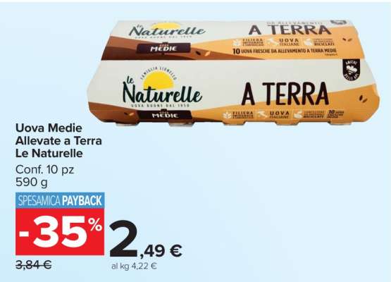 Uova Medie Allevate a Terra Le Naturelle