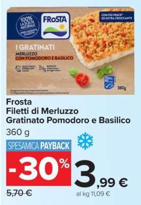 Frosta Filetti di Merluzzo Gratinato Pomodoro e Basilico