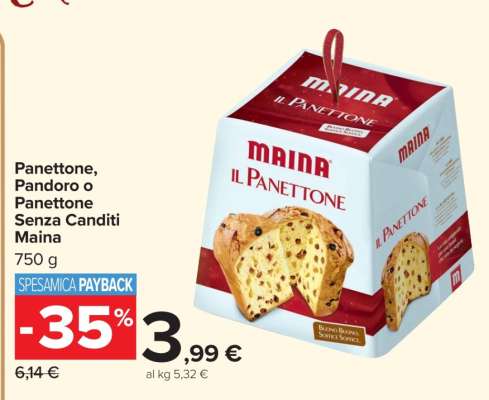 Panettone, Pandoro o Panettone Senza Canditi Maina