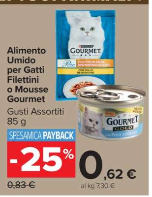 Alimento Umido per Gatti Filettini o Mousse Gourmet