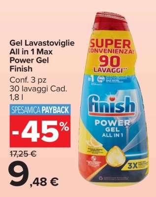 Gel Lavastoviglie All in 1 Max Power Gel Finish