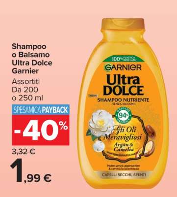 Shampoo o Balsamo Ultra Dolce Garnier