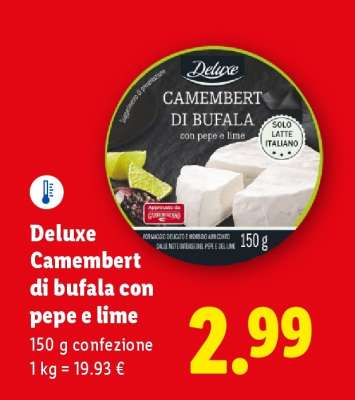 Deluxe Camembert di bufala con pepe e lime