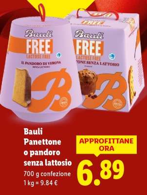 Bauli Panettone o pandoro senza lattosio