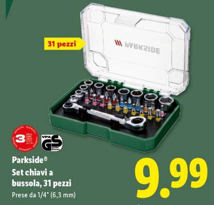 Parkside® Set chiavi a bussola, 31 pezzi