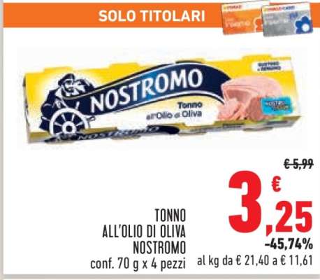 Tonno all'olio di oliva Nostromo