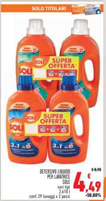 Detersivo Liquido per Lavatrice Sole