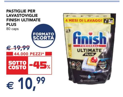 PASTIGLIE PER LAVASTOVIGLIE FINISH ULTIMATE PLUS