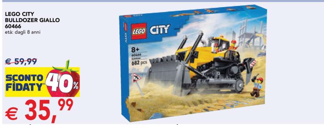 LEGO CITY BULLDOZER GIALLO 60466
