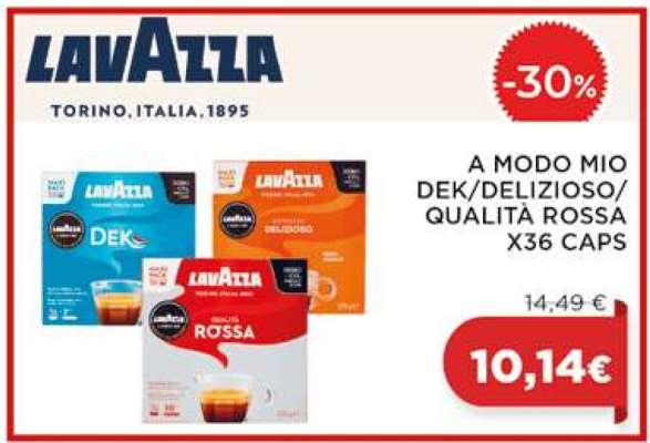 Lavazza A Modo Mio Dek/Delizioso/Qualità Rossa X36 Caps