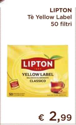 LIPTON Tè Yellow Label 50 filtri