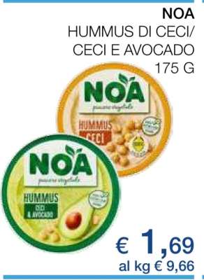 NOA HUMMUS DI CECI/CECI E AVOCADO