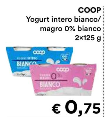 COOP Yogurt intero bianco/magro 0% bianco