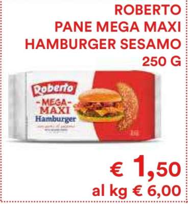 ROBERTO PANE MEGA MAXI HAMBURGER SESAMO