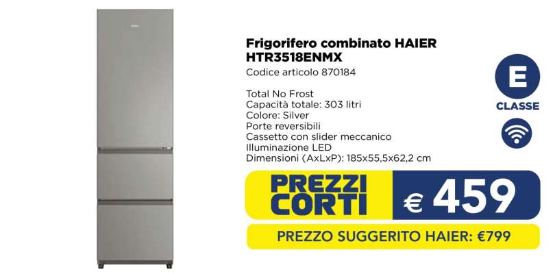 Frigorifero combinato HAIER HTR3518ENMX