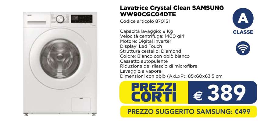 Lavatrice Crystal Clean SAMSUNG WW90CGC04DTE