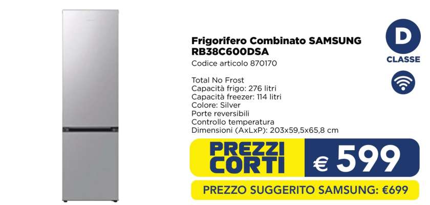 Frigorifero Combinato SAMSUNG RB38C600DSA