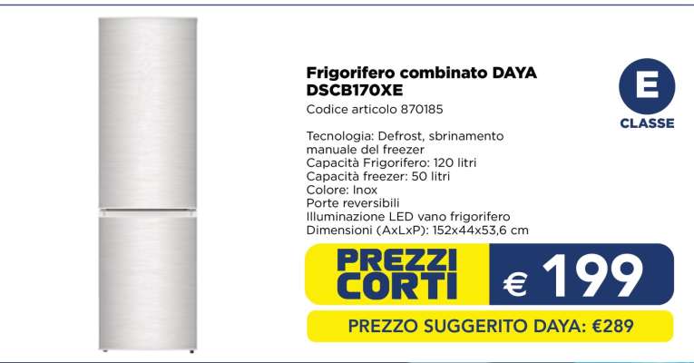 Frigorifero combinato DAYA DSCB170XE