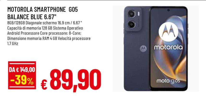 MOTOROLA SMARTPHONE G05 BALANCE BLUE 6.67"