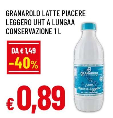GRANAROLO LATTE PIACERE LEGGERO UHT A LUNGAA CONSERVAZIONE 1 L