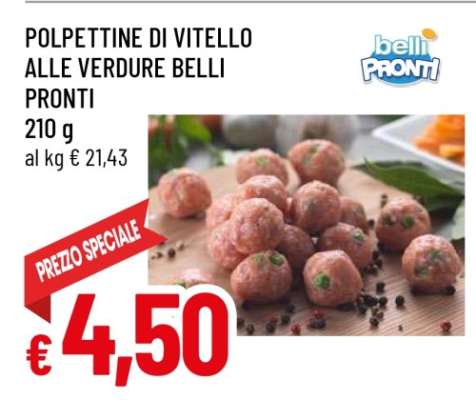 POLPETTINE DI VITELLO ALLE VERDURE BELLI PRONTI