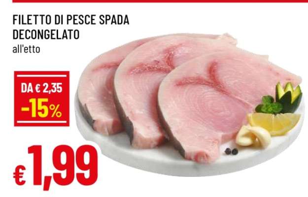 FILETTO DI PESCE SPADA DECONGELATO