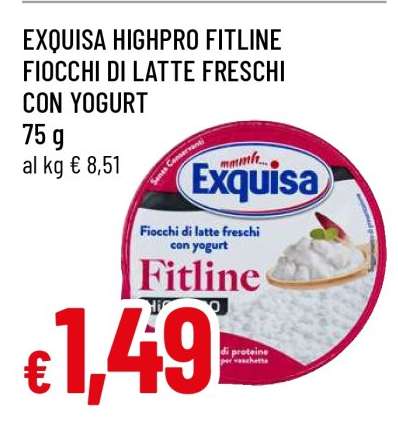 EXQUISA HIGHPRO FITLINE FIOCCHI DI LATTE FRESCHI CON YOGURT
