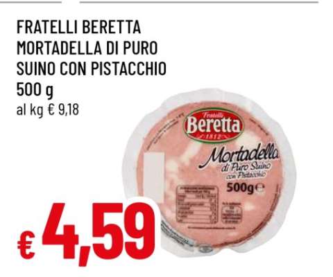 FRATELLI BERETTA MORTADELLA DI PURO SUINO CON PISTACCHIO