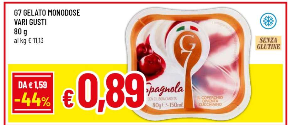 G7 GELATO MONODOSE VARI GUSTI